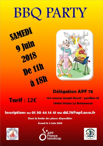 Barbecue APF France handicap Yvelines 9 juin 2018 11 h à 18 h